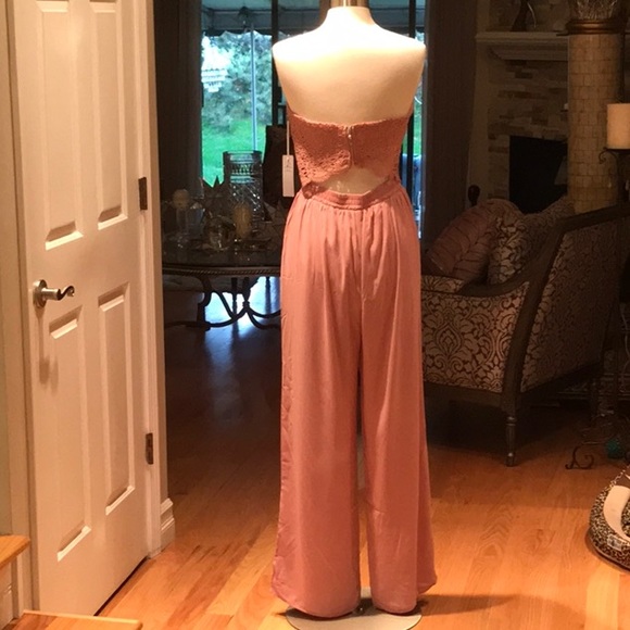 Iris Basic Strapless Crochet Wide Leg Jumpsuit - Picture 7 of 8